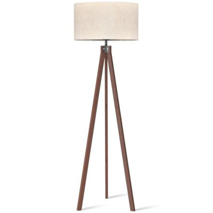 Mid-Century Wood Tripod Floor Lamp