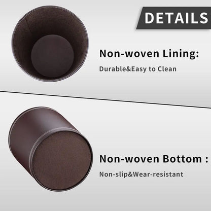 Modern Leather Round Waste Basket