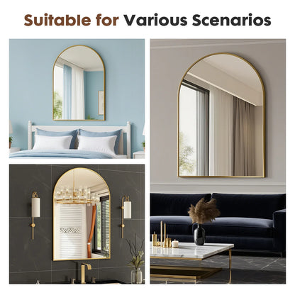 Modern Arched Metal Wall Mirror