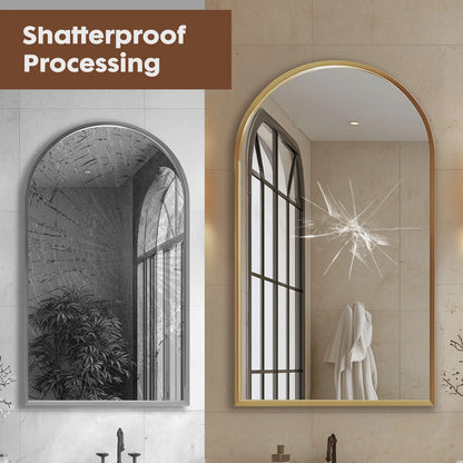 Modern Arched Metal Wall Mirror