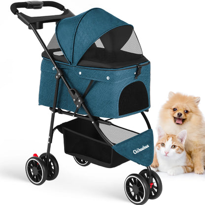 3 in 1 Pet Stroller with Foldable Travel Design