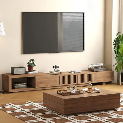 Mid-Century TV Stand & Storage Coffee Table Set