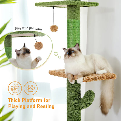 Floor-to-Ceiling Adjustable Cactus Cat Tower