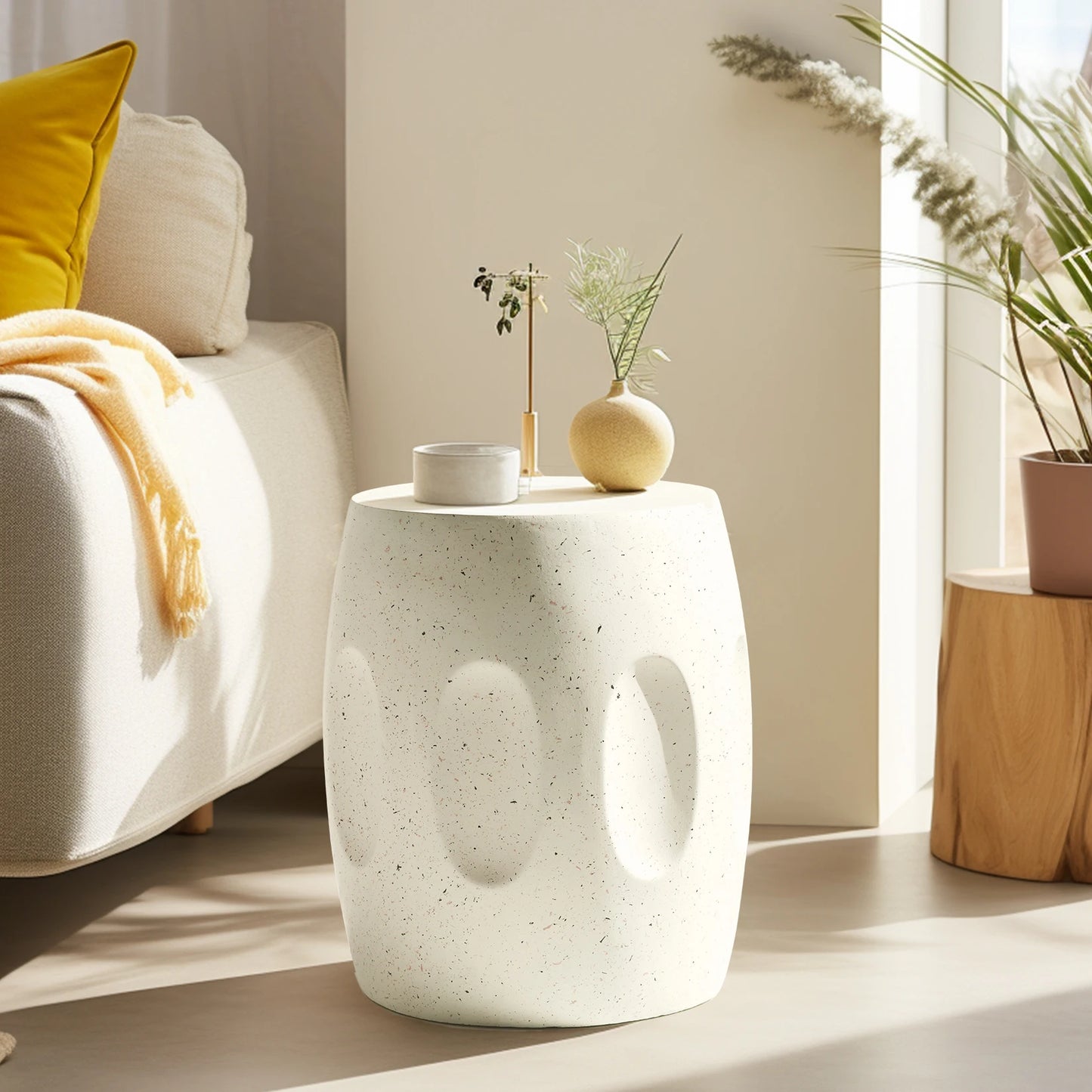 Modern Lightweight Concrete Accent Side Table