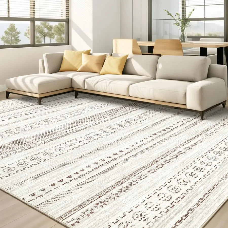 Trendy Boho Geometric Washable Area Rug