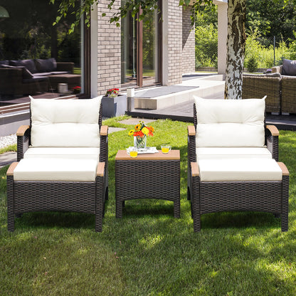 5-Piece Acacia Patio Conversation Set