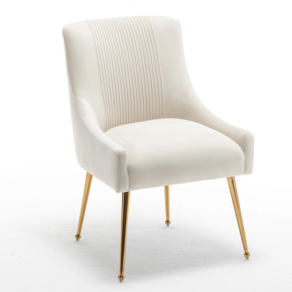 Upholstered Dining Chairs with Gold Metal Legs (Set of 6)
