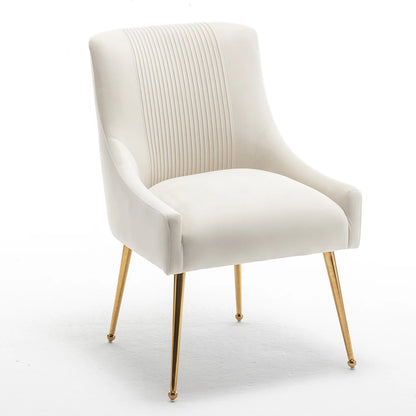 Upholstered Dining Chairs with Gold Metal Legs (Set of 6)