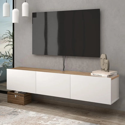 Floating TV Stand with Wall Mounted Storage