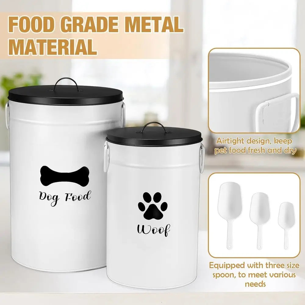Dog Food Storage Container Set with Airtight Seal Design