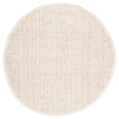 Ivory Round Scandinavian Area Rug, 4'