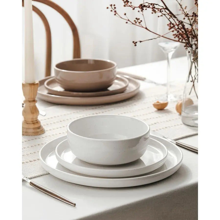 Speckled Stoneware Dinnerware Set With Modern Design