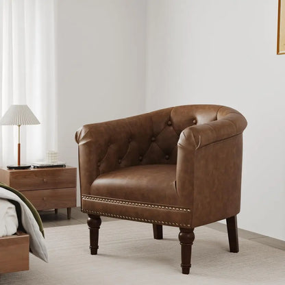 Barrel Accent Chair with Nailhead Trim