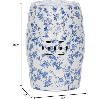 Blue Bird Ceramic Decorative Garden Stool