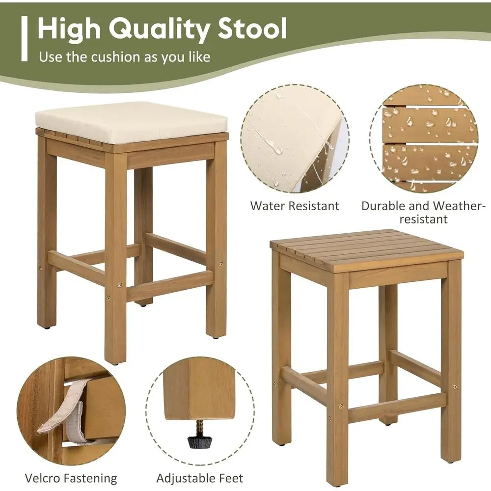 Acacia Outdoor Bar Set – 5 Piece Patio Collection