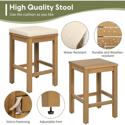 Acacia Outdoor Bar Set – 5 Piece Patio Collection