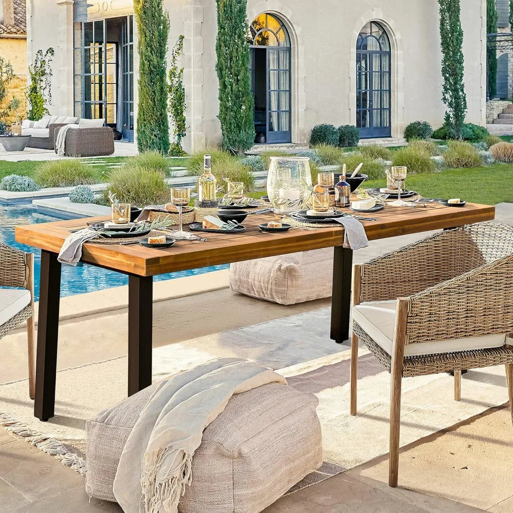 69" Solid Acacia Luxury Dining Table