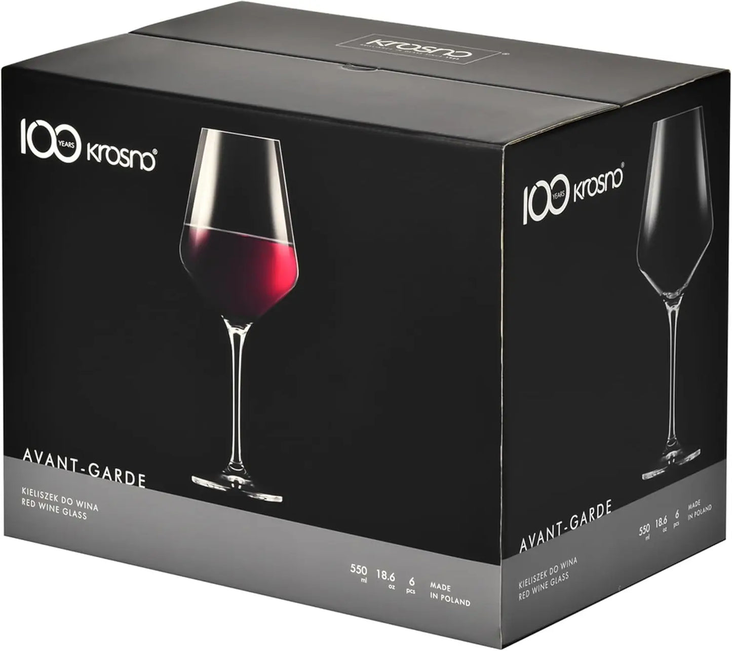 Crystal Red Wine Glasses with Long Stem (Set of 6)