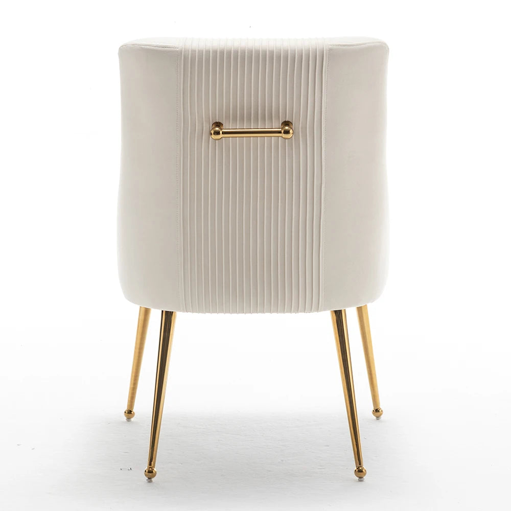 Upholstered Dining Chairs with Gold Metal Legs (Set of 6)
