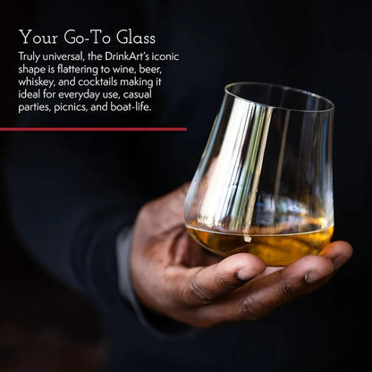 Set of 6 Stemless Crystal Wine Glasses