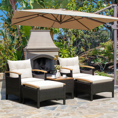 5-Piece Acacia Patio Conversation Set