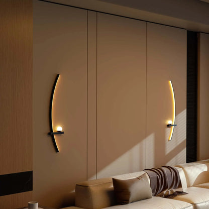 Modern Arc Wall Lamp Set of 2 with Dimmable LED Lighting