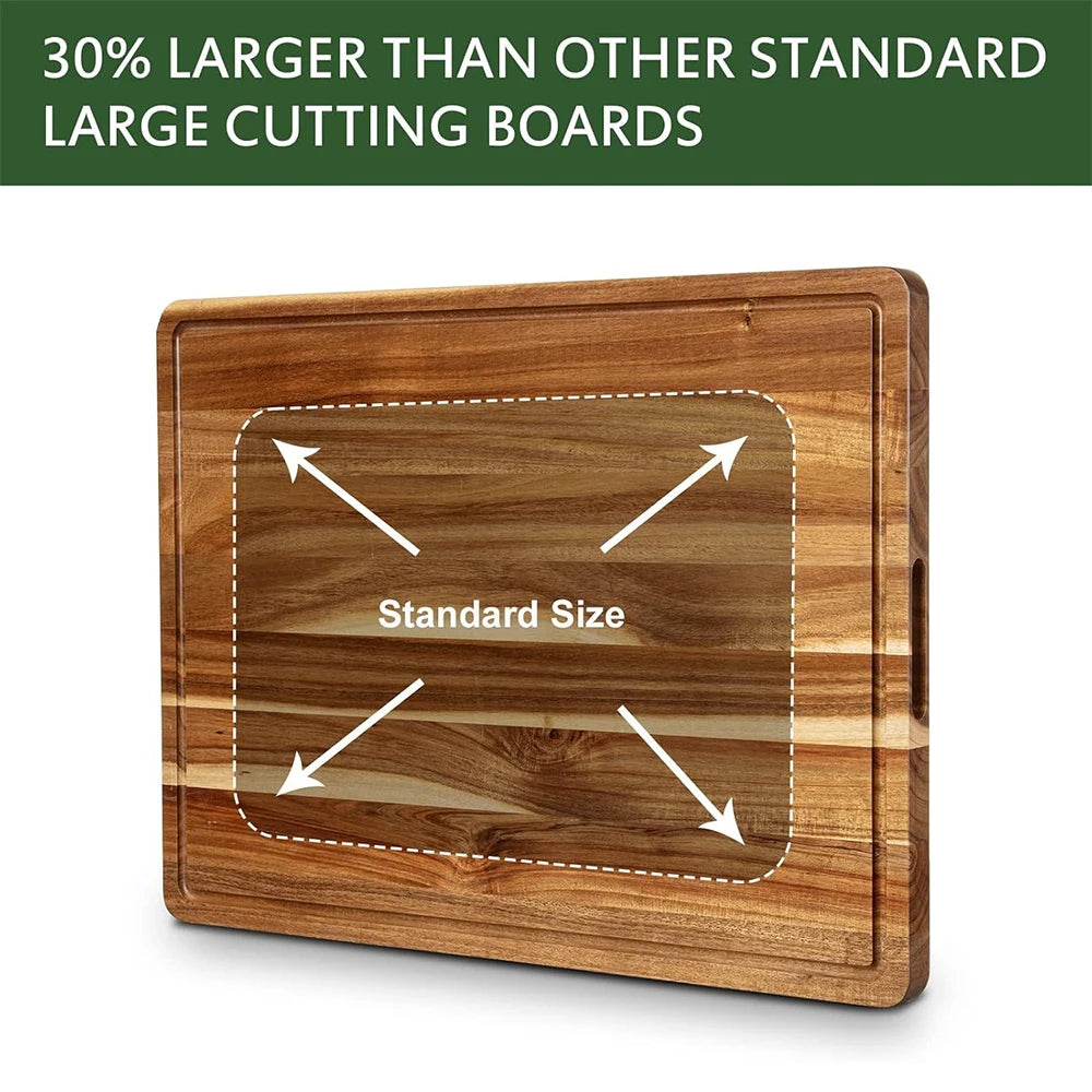 Extra-Large Wooden Cutting Board with Juice Groove
