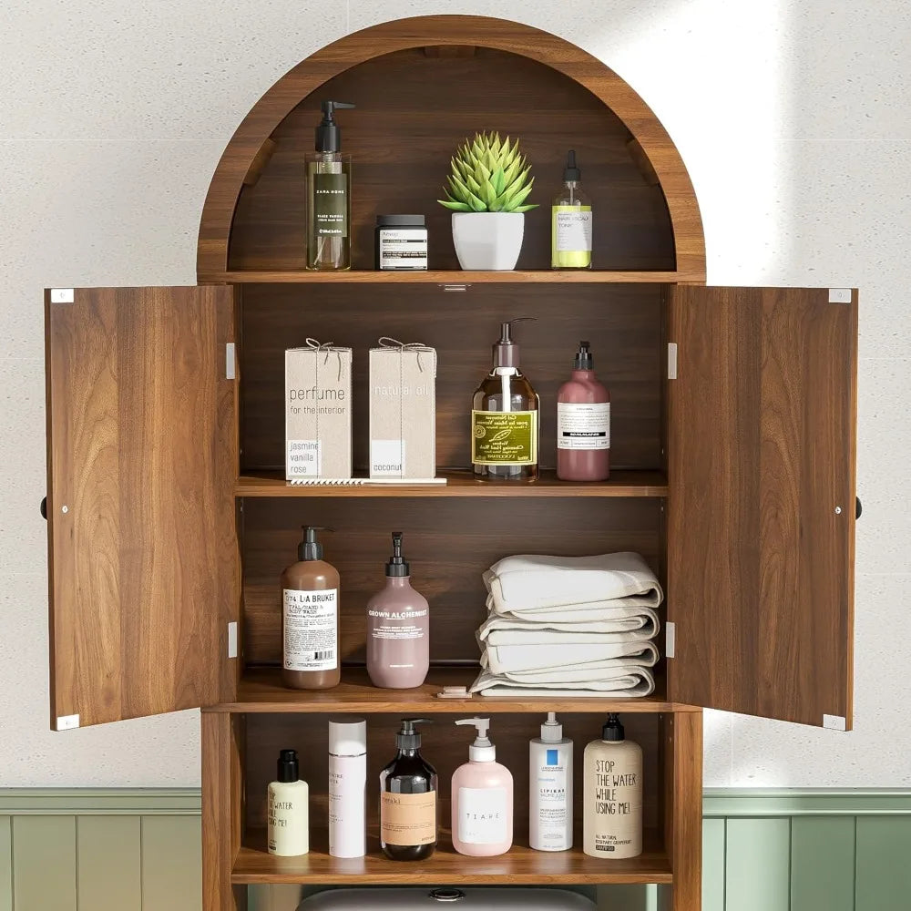 Arched Fluted 4-Tier Toilet Cabinet