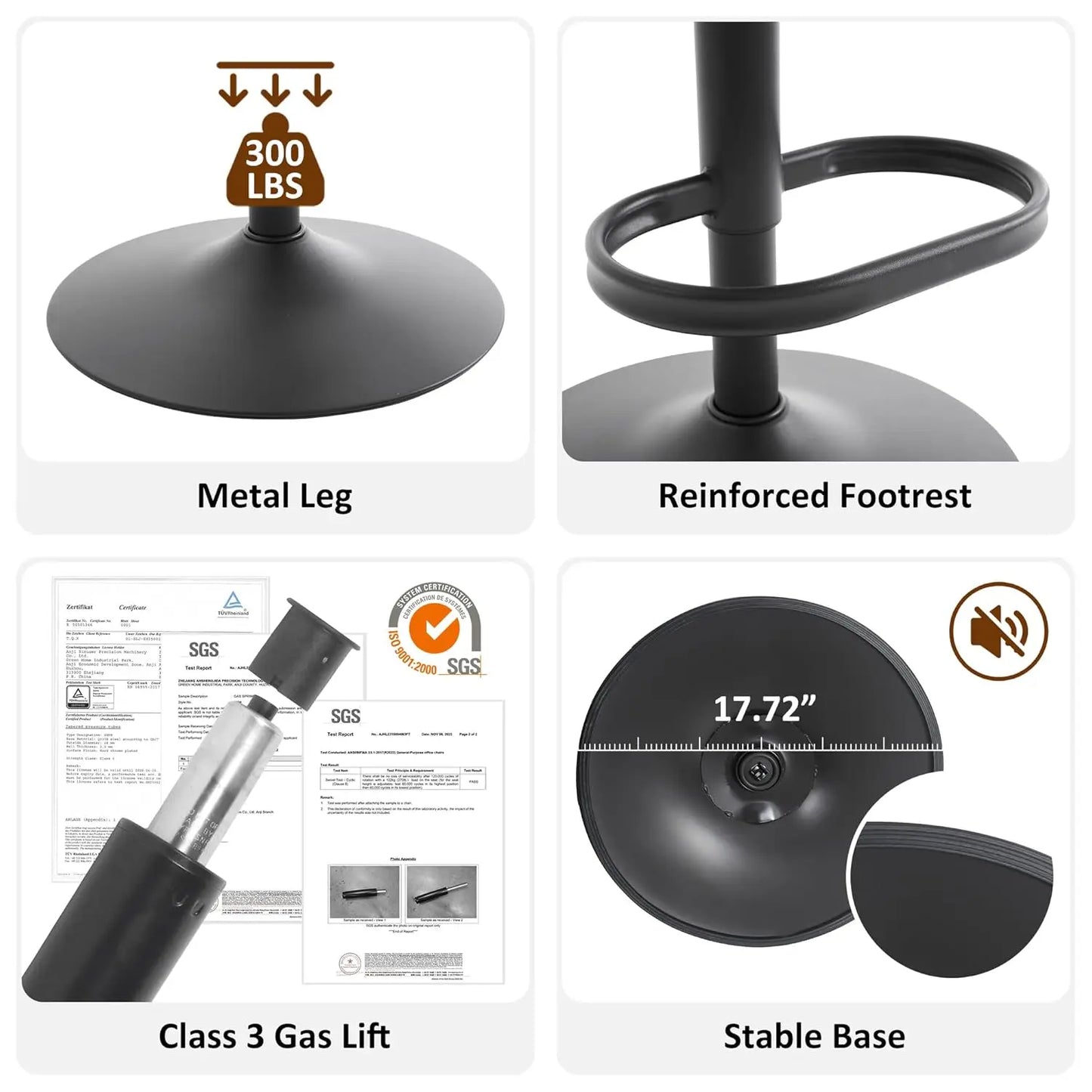 Adjustable Swivel Bar Stools (Set of 2)