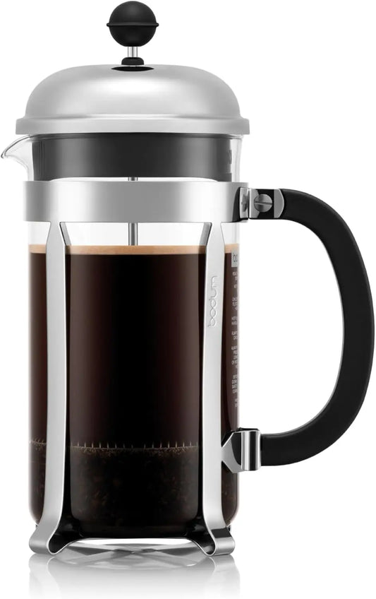 Classic French Press with Polished Stainless Steel Frame