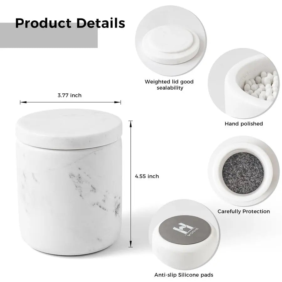 Italian Marble Bathroom Storage Canister