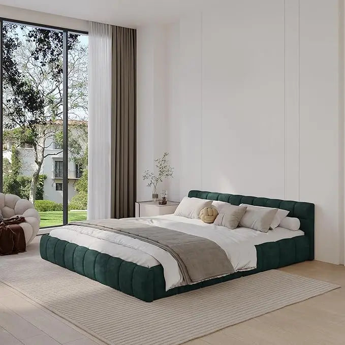 California King Chenille Platform Bed