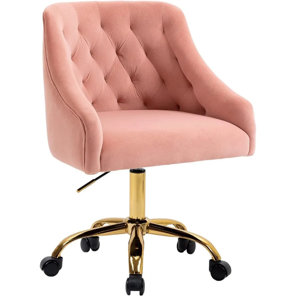 Velvet Swivel Office Chair with Adjustable Height