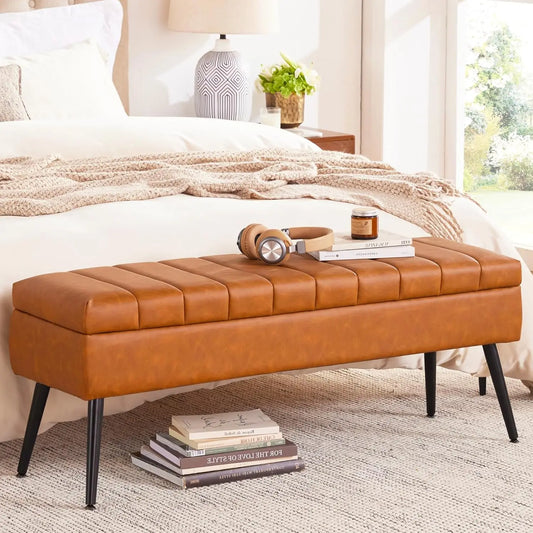 Storage Ottoman Bench with Hidden Compartment