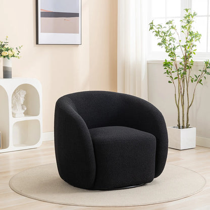 Swivel Barrel Accent Chair With Sculpted Comfort Design