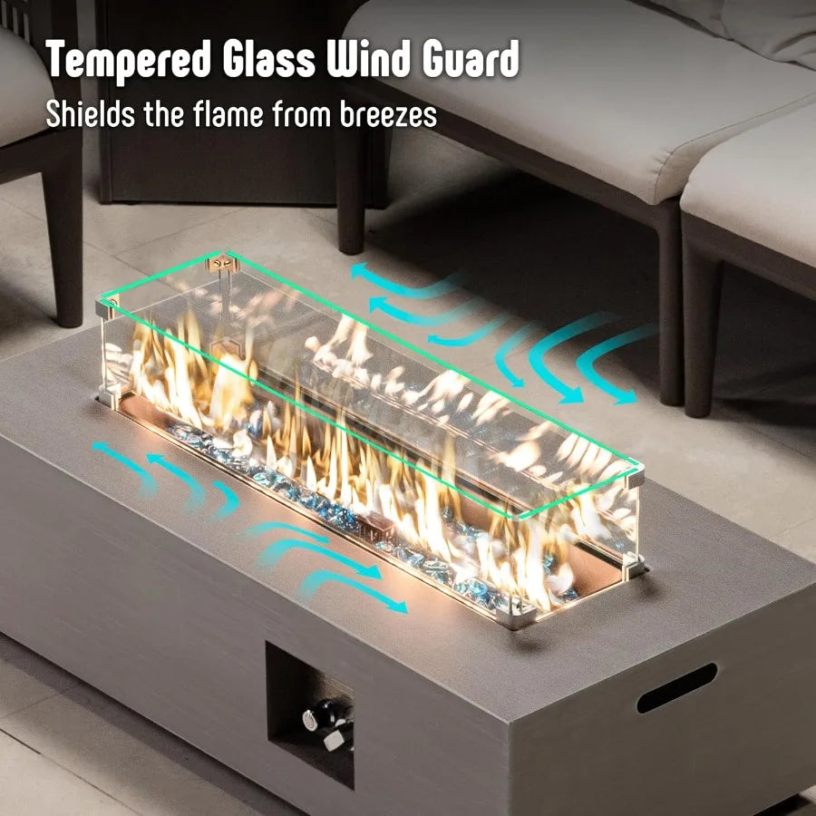 Outdoor Fire Pit Table with Convertible Coffee Design