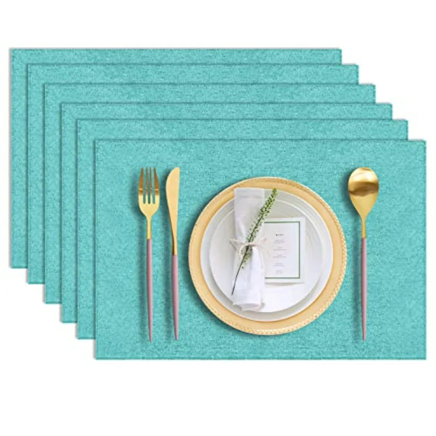 Cotton Blend Woven Placemats, Set of Six