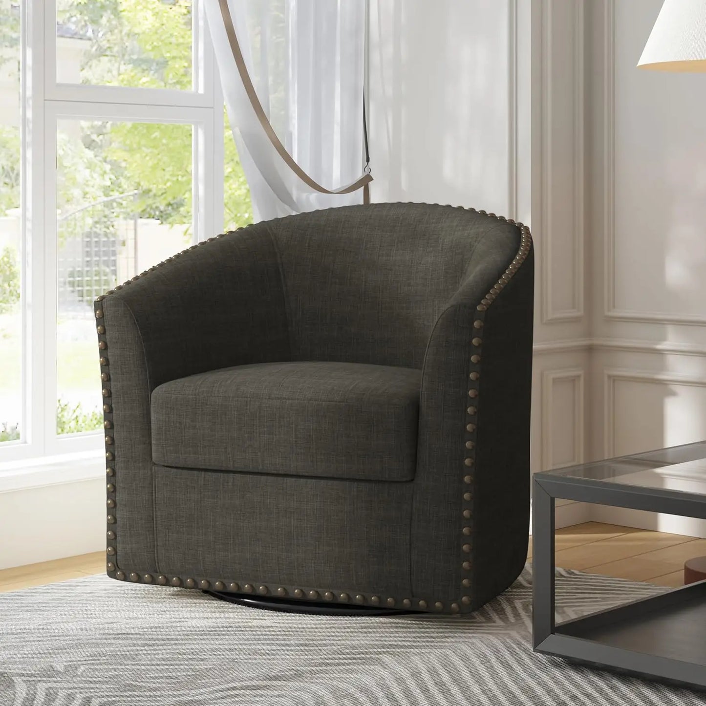 Swivel Barrel Accent Chair