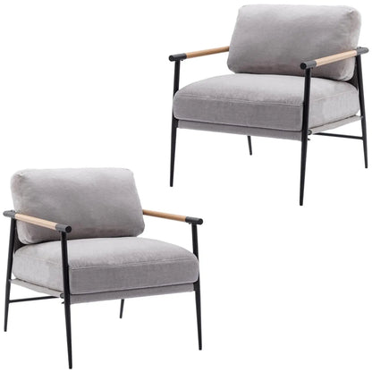 Modern Accent Arm Chair with Cushioned Comfort - Set of 2