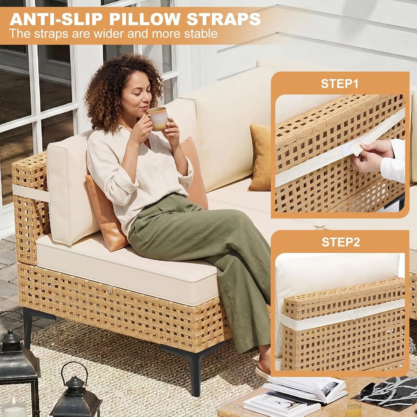 5-Piece Boho Wicker Patio Furniture Set
