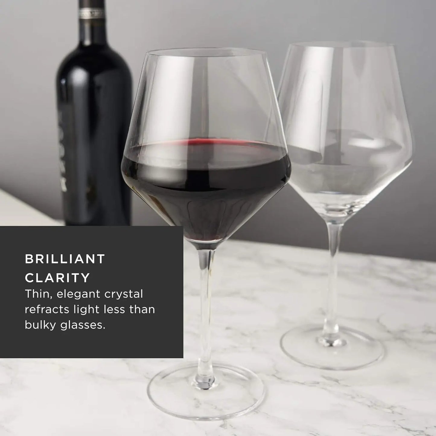 Angled Crystal Red Wine Glasses (Set of 4)