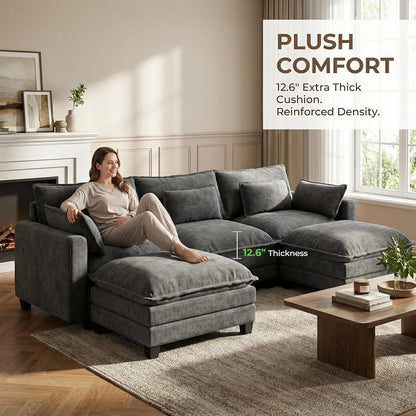 Modular Sectional Sofa with Deep Seating and Plush Comfort