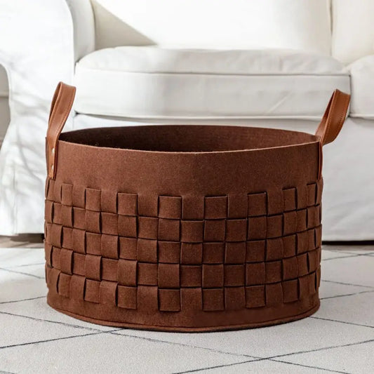 Oversized Felt Storage Basket with Handles