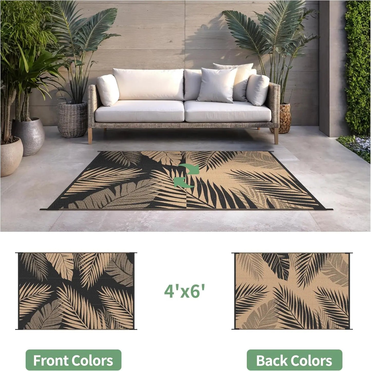 Reversible Palm Leaf Outdoor Rug