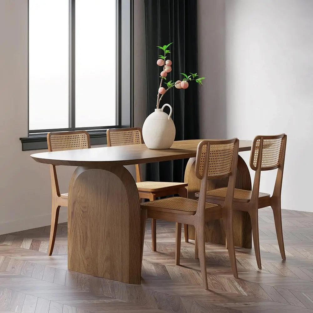 Mid-Century Oval Pine Dining Table