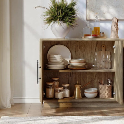 67" Modern Arched Sideboard Cabinet with 4 Doors