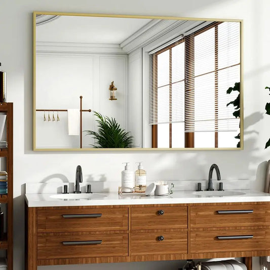 Modern Rectangular Aluminum Frame Wall Mirror