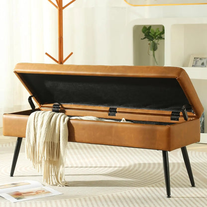 Storage Ottoman Bench with Hidden Compartment