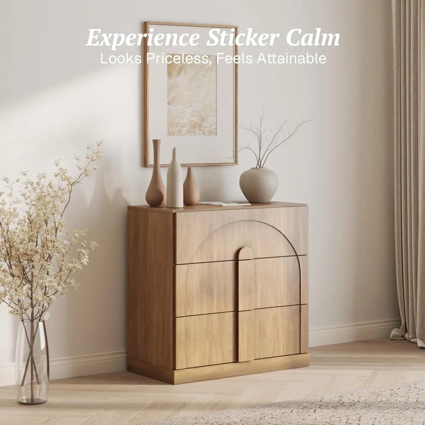 Arched Sideboard Cabinet with Drawers and Vintage Design