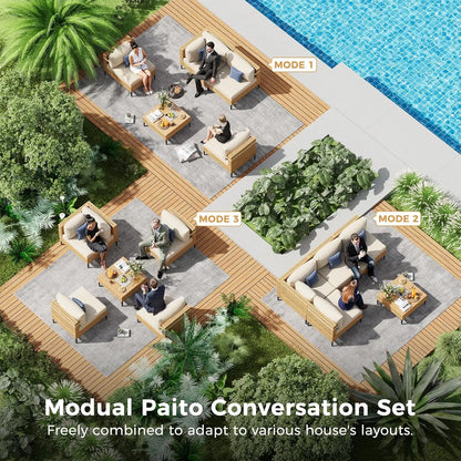 Five-Piece Boho Wicker Outdoor Conversation Set